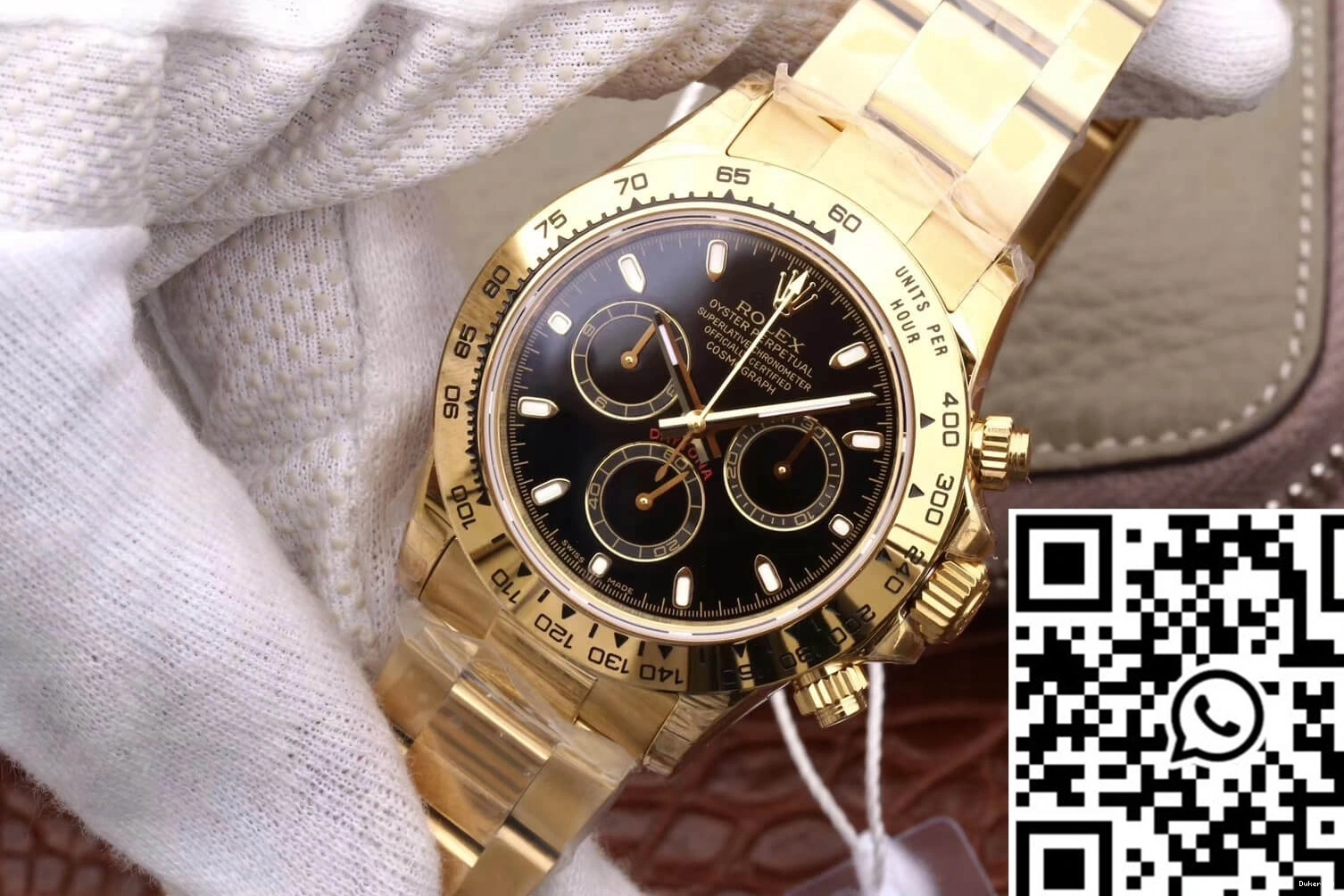 Black Cosmograph Daytona Gold Rolex Factory M116508-0004 JH Yellow Dial 0126